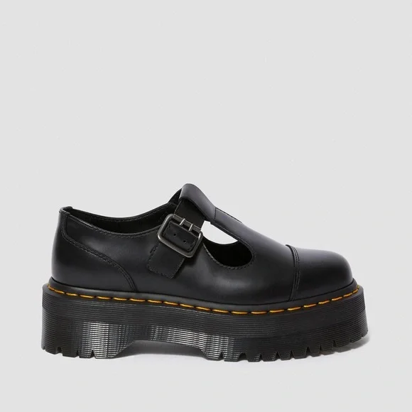 NWT DR MARTENS Bethan Polished Smooth Leather Platform Shoes! - Picture 3 of 10